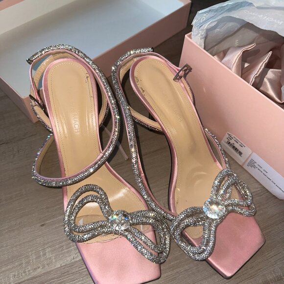 Mach & Mach Crystal Double Bow Square Toe Sandals - Picture 4 of 7